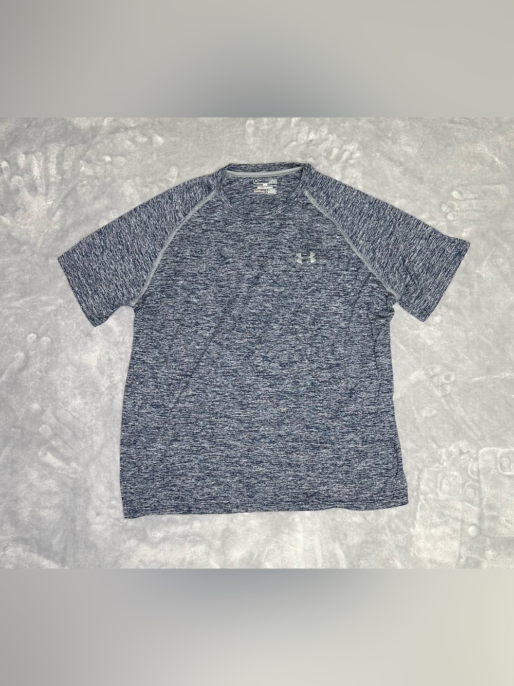 Under Armour HeatGear Mens L Loose Fit Blue Heather Athletic Shirt